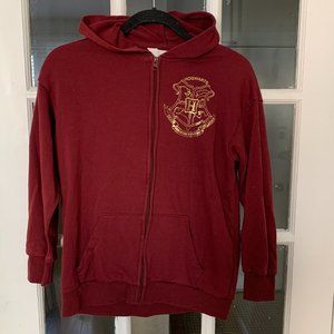Oversized Printed zip-through Hogwarts Hoodie